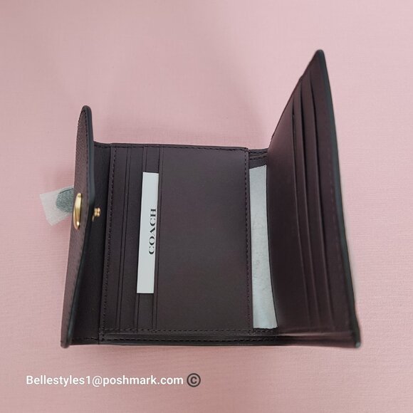 COACH Wyn Crossgrain Leather Small Leather Wallet- Black color π$89. β - Picture 12 of 16